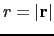 $ r=\vert\mathbf{r}\vert$